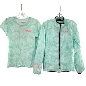 Zoot Womens LTD Shirt & Windbreaker Jacket Tokyo Mint Waves Set Athletic Medium